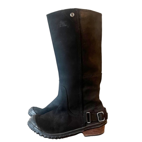 Sorel Slimboot Women's Size 7 Tall Boots Black Suede Waterproof NL2108-010 - Picture 1 of 10
